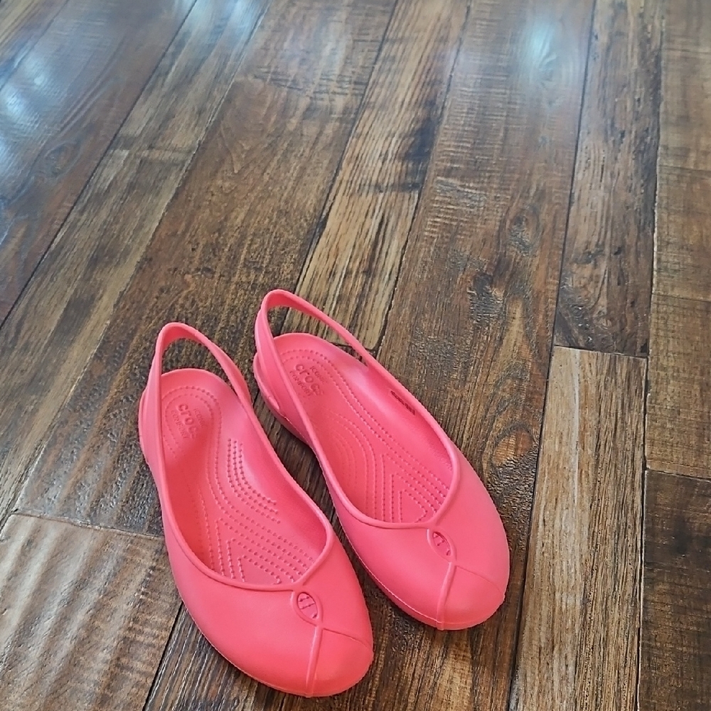 CROCS Women's‎ Bright Coral Slingback Flats - Picture 3 of 12
